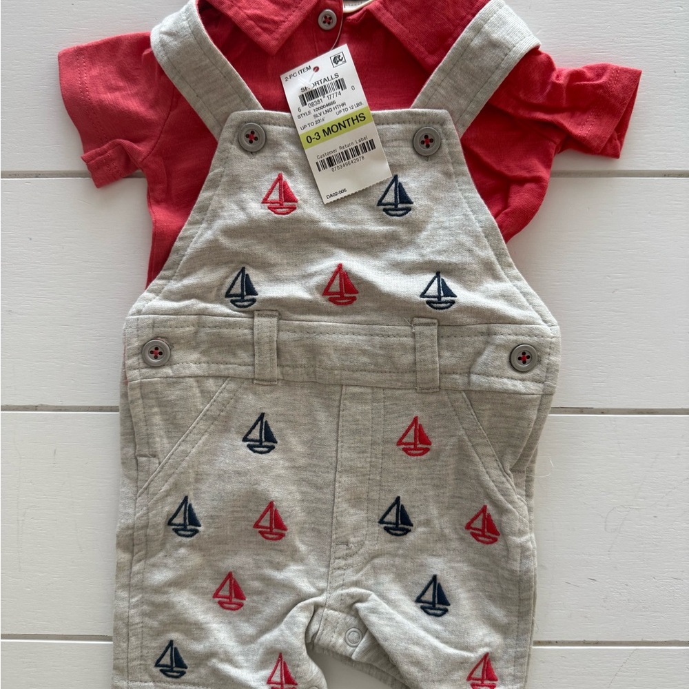 First Impressions Red and Gray Kids Matching Set